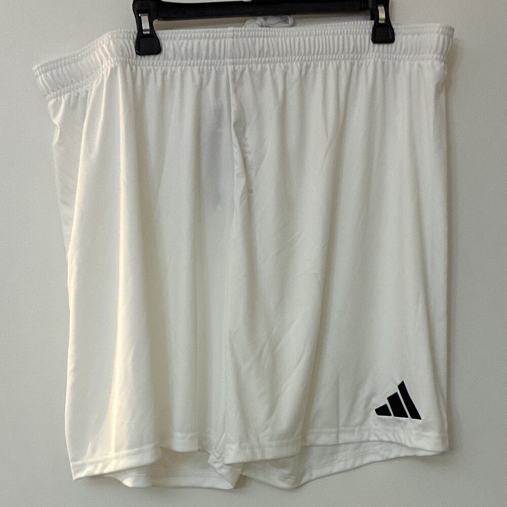 adidas Men's Entrada 26 Soccer Shorts NWT White Black 3XL Gym Training JZ2516